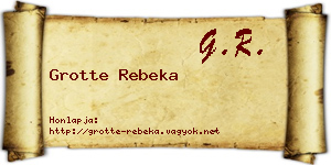 Grotte Rebeka névjegykártya